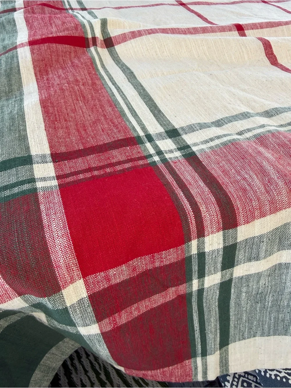Bee & Willow Plaid cotton Holiday Tablecloth 60 x 144